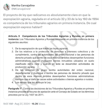 La ministra cuestionó la interpretación