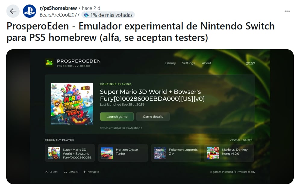Super Mario 3D World se vuelve jugable en PS5: así se filtró la información.
(Reddit/BearsAreCool2077)