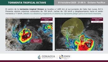 La tormenta tropical Octave se
