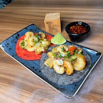 Taco de Alambre de Gambas