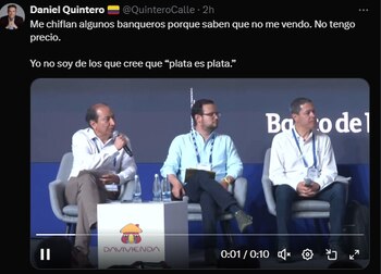 Daniel Quintero respondió a los chiflidos - crédito @QuinteroCalle/X