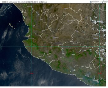 Imágen 2: GOES 16 ABI GEOCOLOR, 13:31 h (hora local).