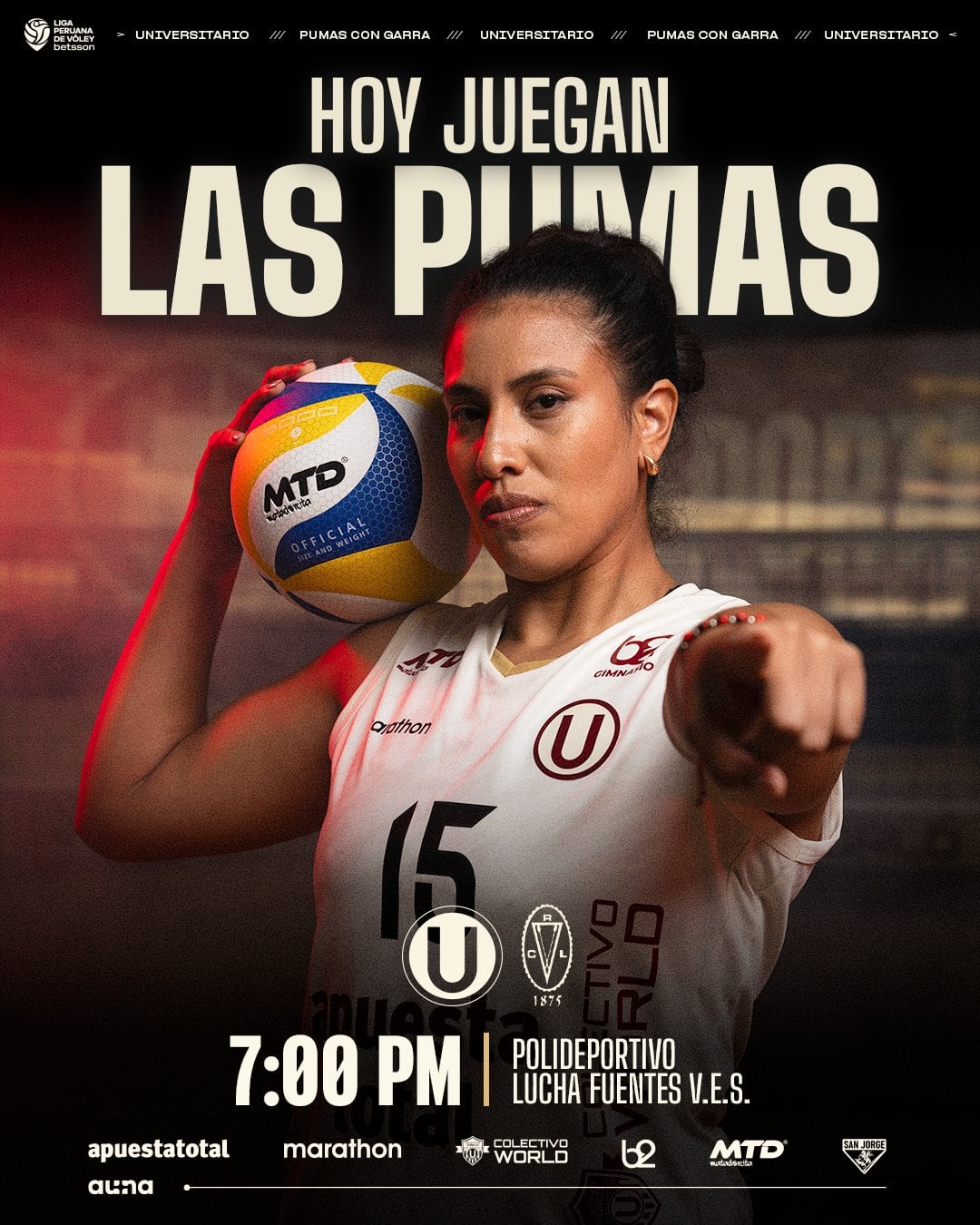 El anuncio de Universitario sobre su partido ante Regatas Lima.