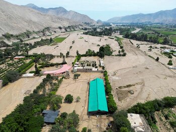 Vista aérea de Pachamac tras