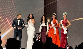 Sheynnis Palacios y Fátima Bosch engalanan la Gala Dorada del Miss Universe Costa Rica 2026. Fabricio Quirós / Infobae