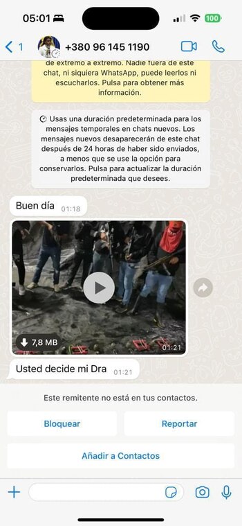 El video junto con un