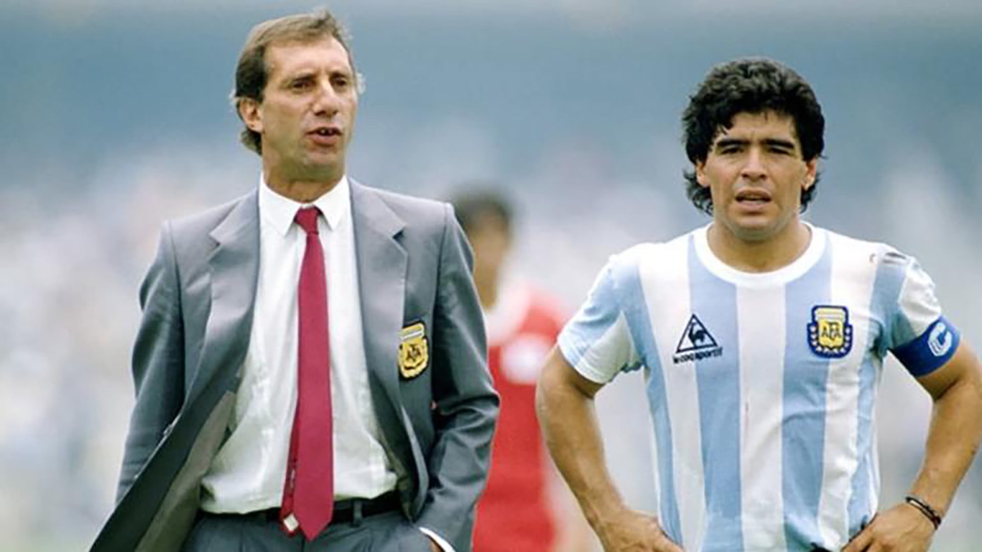 Carlos Bilardo y Diego Maradona en el Mundial 86