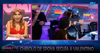 Valentino expone chats con supuesto novio de Laura Spoya y Magaly reacciona sin filtros. Captura: Magaly TV La Firme.