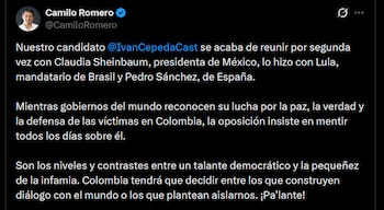 Camilo Romero - crédito @CamiloRomero/X