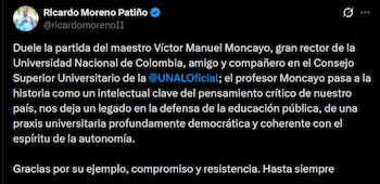 Ricardo Moreno Patiño - crédito @ricardomorenoII/X