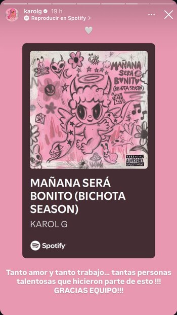 Karol G agradeció al equipo
