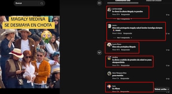 Magaly Medina é estrela num momento que causou preocupação durante o evento tauromáquico na Chota. Navio: Tiktok.