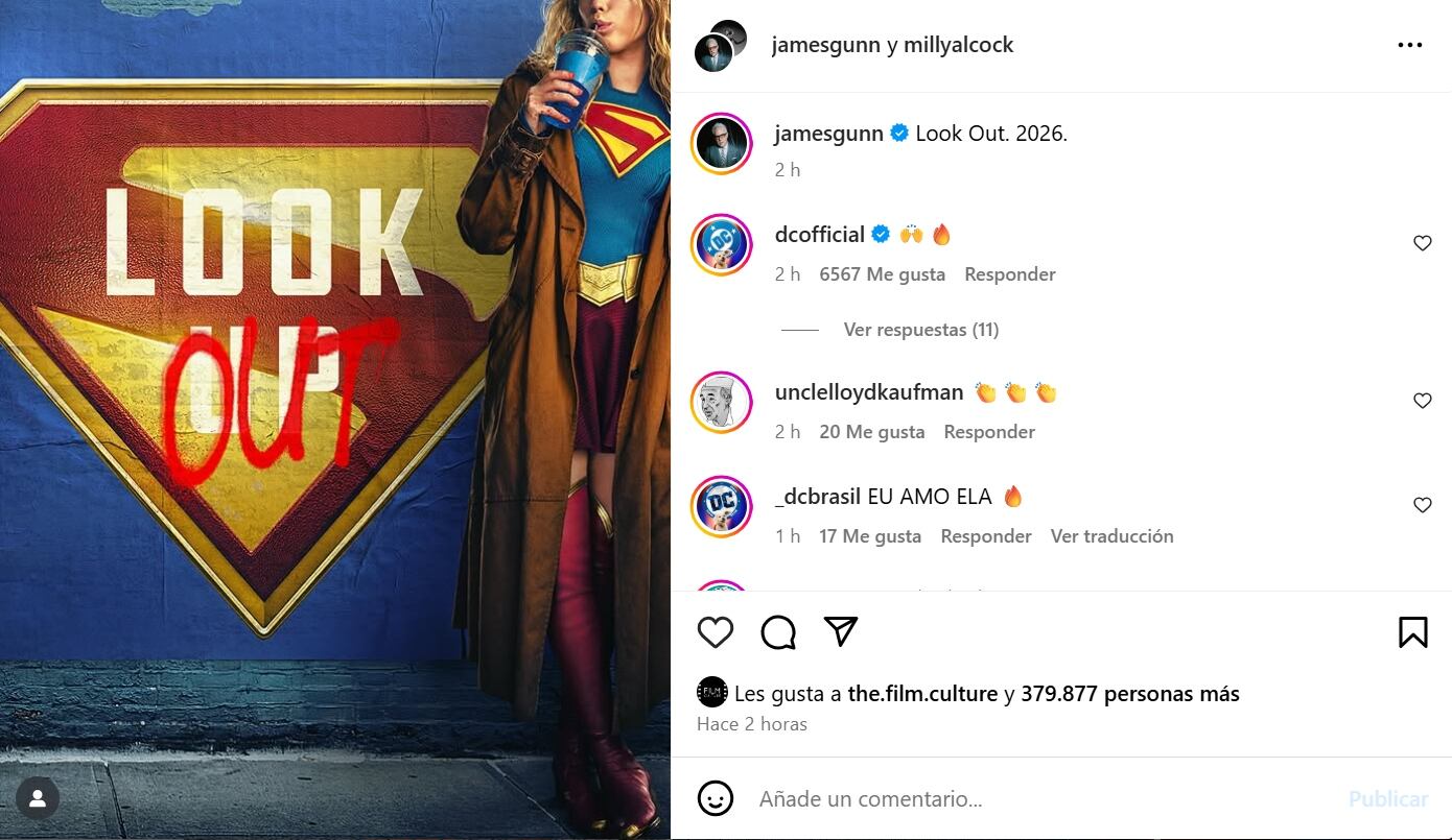 James Gunn reveló recientemente el primer vistazo a la cinta de Supergirl que expandirá el universo de DC. (Créditos: Instagram / jamesgunn)