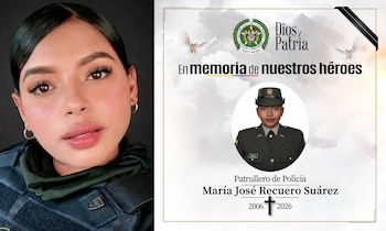 La patrullera María José Recuero Suárez era oriunda de Montería, Córdoba - crédito @militar_col/X y @PoliciaColombia/X
