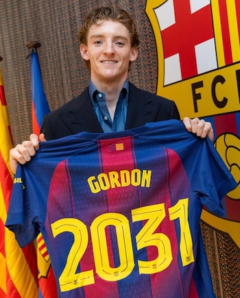 Gordon, con la camiseta del Barça.