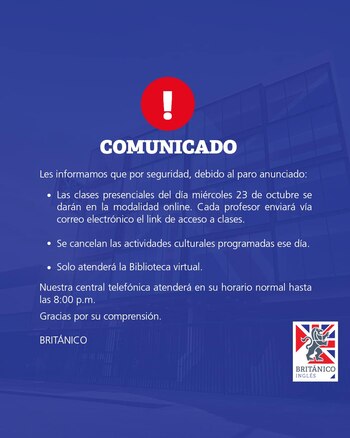 Comunicado del Británico.