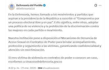 La Defensoría del Pueblo señaló