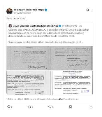 Rosa Villavicencio sobre la designación de Ómar Bula como canciller