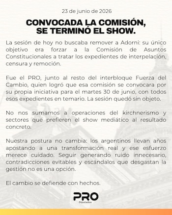 Comunicado PRO Diputados