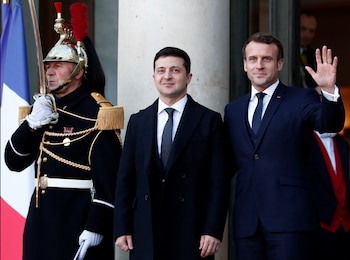 Volodimir Zelensky junto al presidente