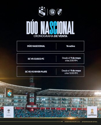 Sporting Cristal tendrá dos partidos