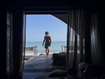 A cabana com vista direta para o mar, local escolhido pelos jogadores para o dia de descanso