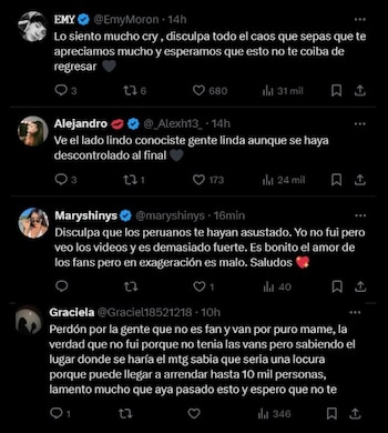 Seguidores se disculparon con Cry