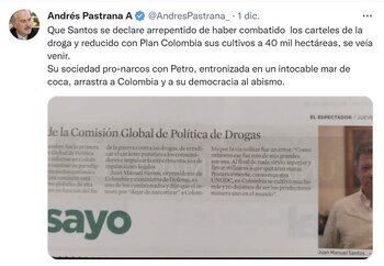 El expresidente Andrés Pastrana acusó