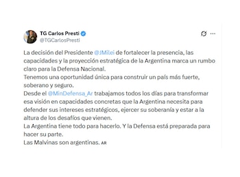 Presti - Malvinas - Milei