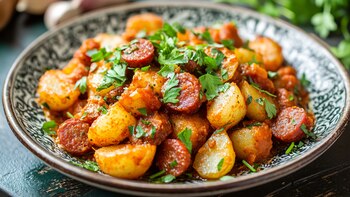 Cómo hacer patatas con chorizo