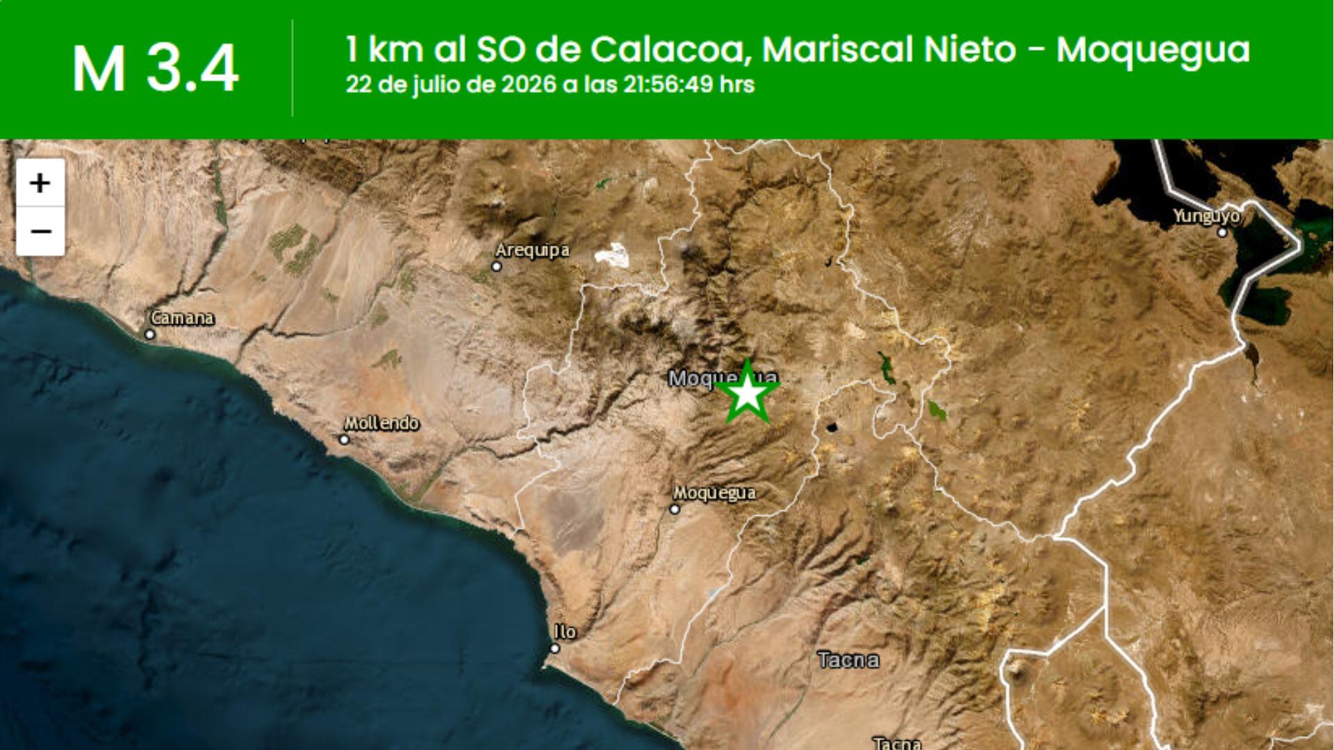 Sismo en Moquegua