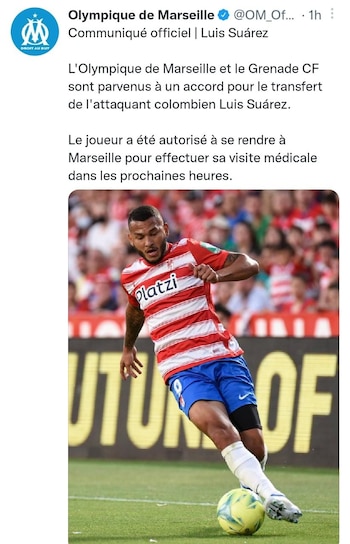 El delantero colombiano jugó en