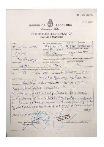 Los certificados de “Libre Plática”,