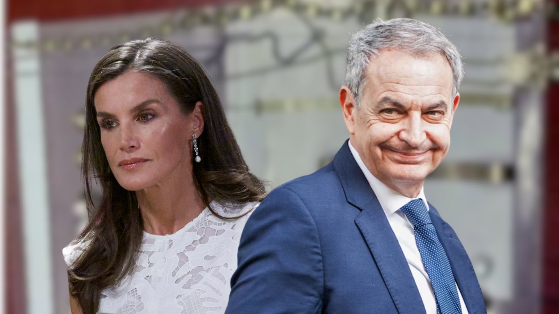 La reina Letizia con pendientes Yanes y las joyas de Zapatero, en montaje de