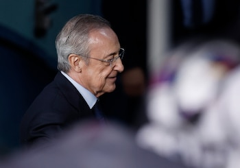 Florentino Pérez en el Bernabéu. (REUTERS/Juan Medina)
