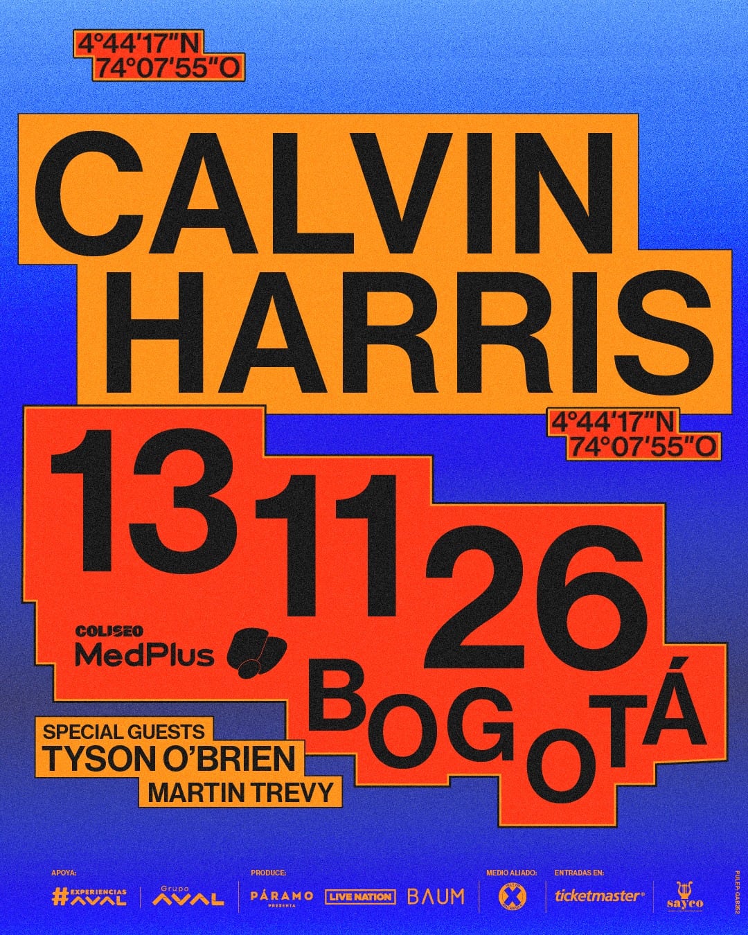 Calvin Harris regresa a Colombia con un show en solitario en Bogotá, programado para el 13 de noviembre en el Coliseo MedPlus - crédito Páramo Presenta