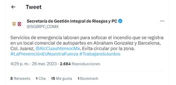 Incendio colonia Juárez
(Foto: captura