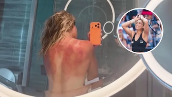 Una tenista mostró su espalda