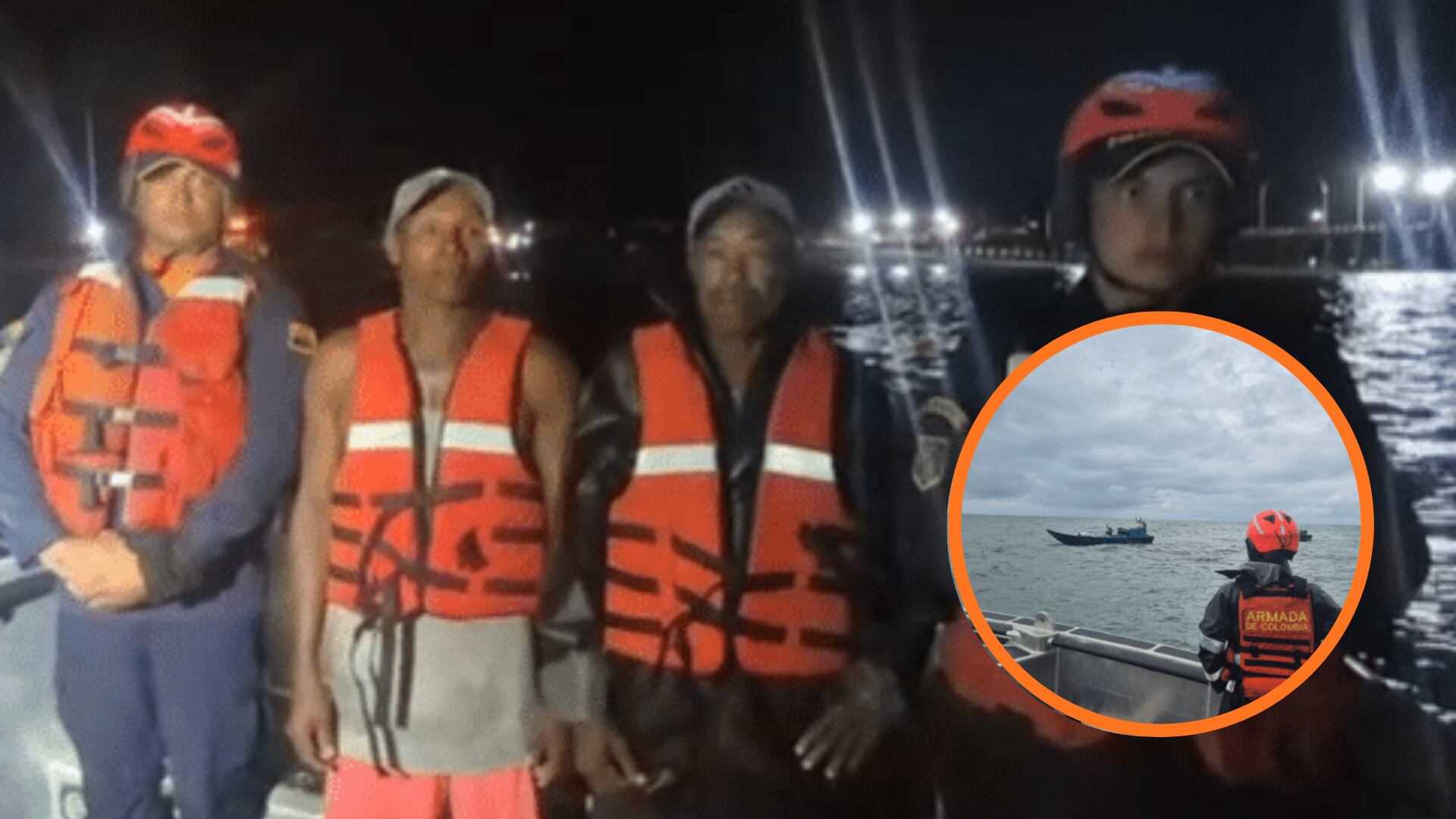 Estos fueron los hombres rescatados en el Pacífico - crédito Armada Nacional