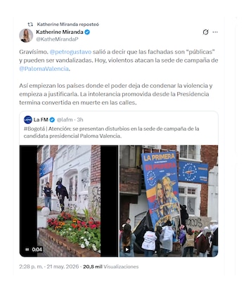 Katherine Miranda rechazó afirmaciones de Gustavo Petro