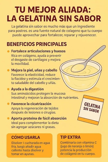 Rica en colágeno, fortalece articulaciones