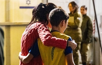 Liberación de niños secuestrados por Hamas. (AFP)