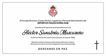 Toluca lamentó la pérdida Héctor