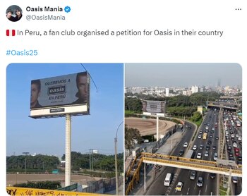 Fans peruanos de Oasis piden
