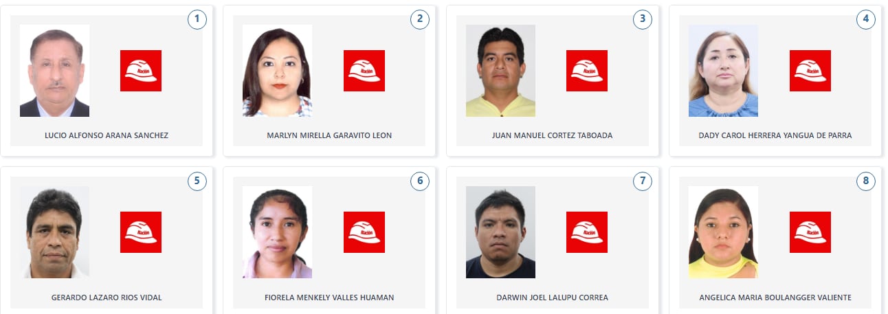 Los candidatos de Ahora Nación a la Cámara de Diputados por la región Piura. (Voto Informado - JNE)