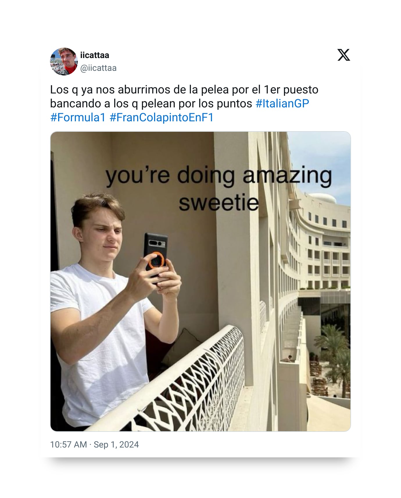 memes de la primera carrera de Franco Colapinto en la F1