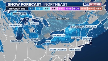 La región de los Grandes Lagos y los Adirondacks espera los mayores registros de nieve, agravando la limpieza y el tránsito en zonas rurales del noreste estadounidense (Fox Weather)