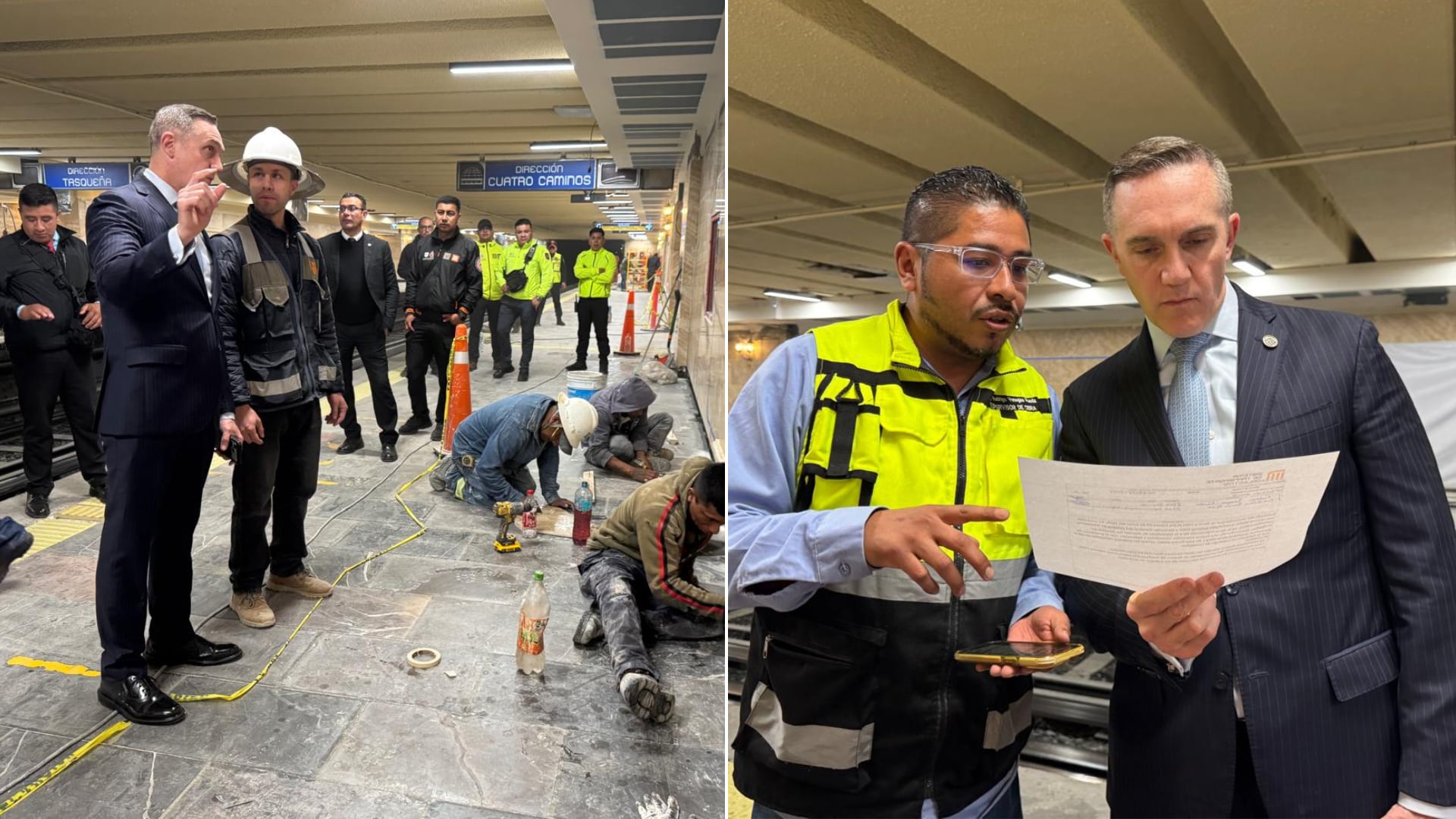 Rubalcava afirma que las obras del Metro CDMX ya comienzan a tomar forma. (Foto: X/@AdrianRubalcava)
