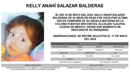Buscan a Kelly Anahí Salazar Balderas; arrebatan de los brazos de su abuela a niña de 2 años en Tlalpan | VIDEO