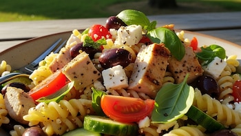 Receta de ensalada de pasta saludable, fresca y original: con las aceitunas como ingrediente estrella y perfecta para el verano